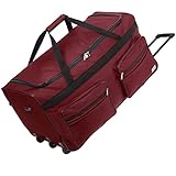 MONZANA® Reisetasche mit Rollen 85 Liter Volumen Trolley Funktion Teleskopgriff 70x36x34cm Standfüße XL Groß Weichgepäck Reisegepäck Gepäcktasche